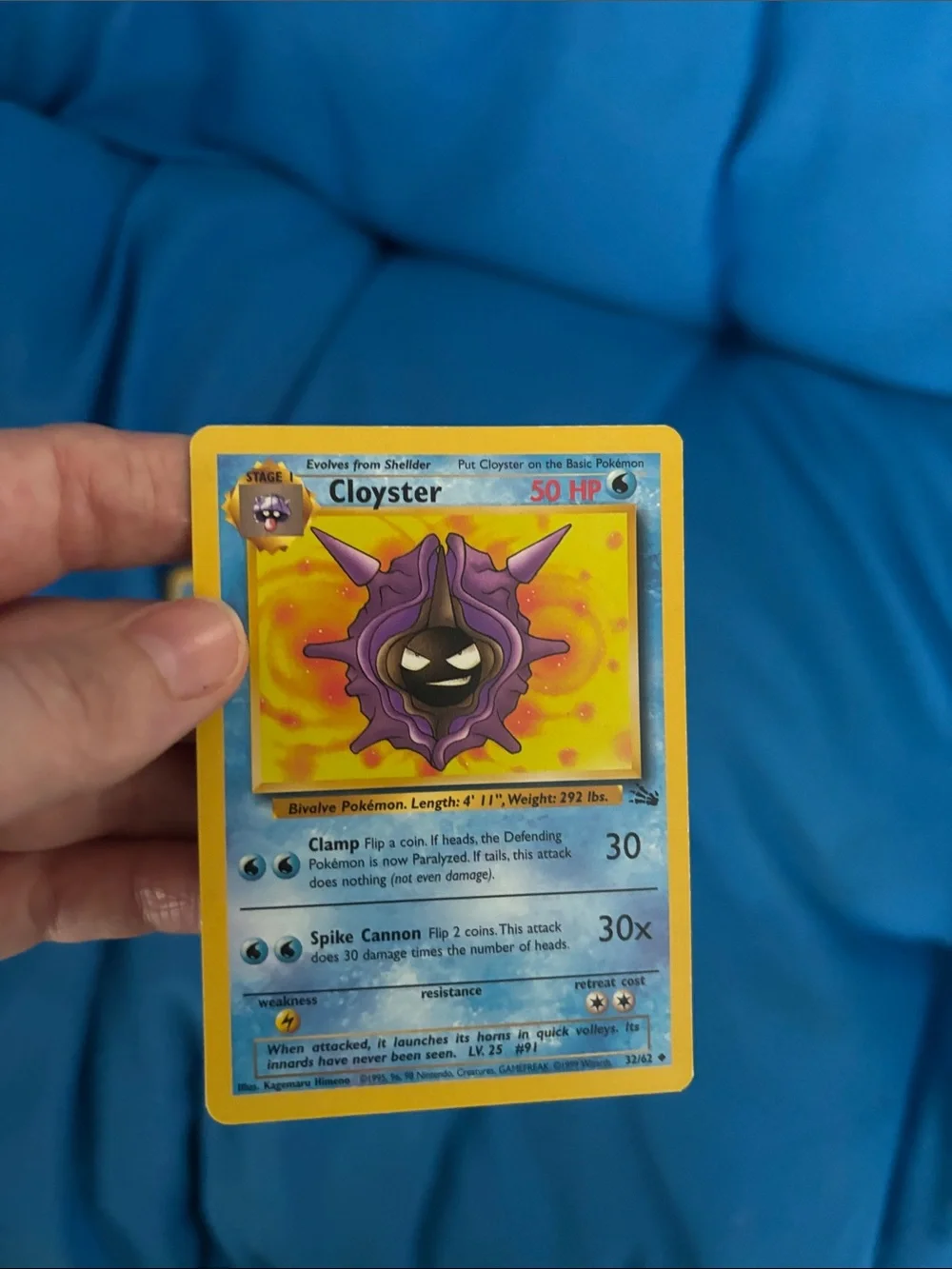 Pokémon Cards Shellder HP 30 Cloyster HP 50 1995,1996,1998 Water Type Pokemon